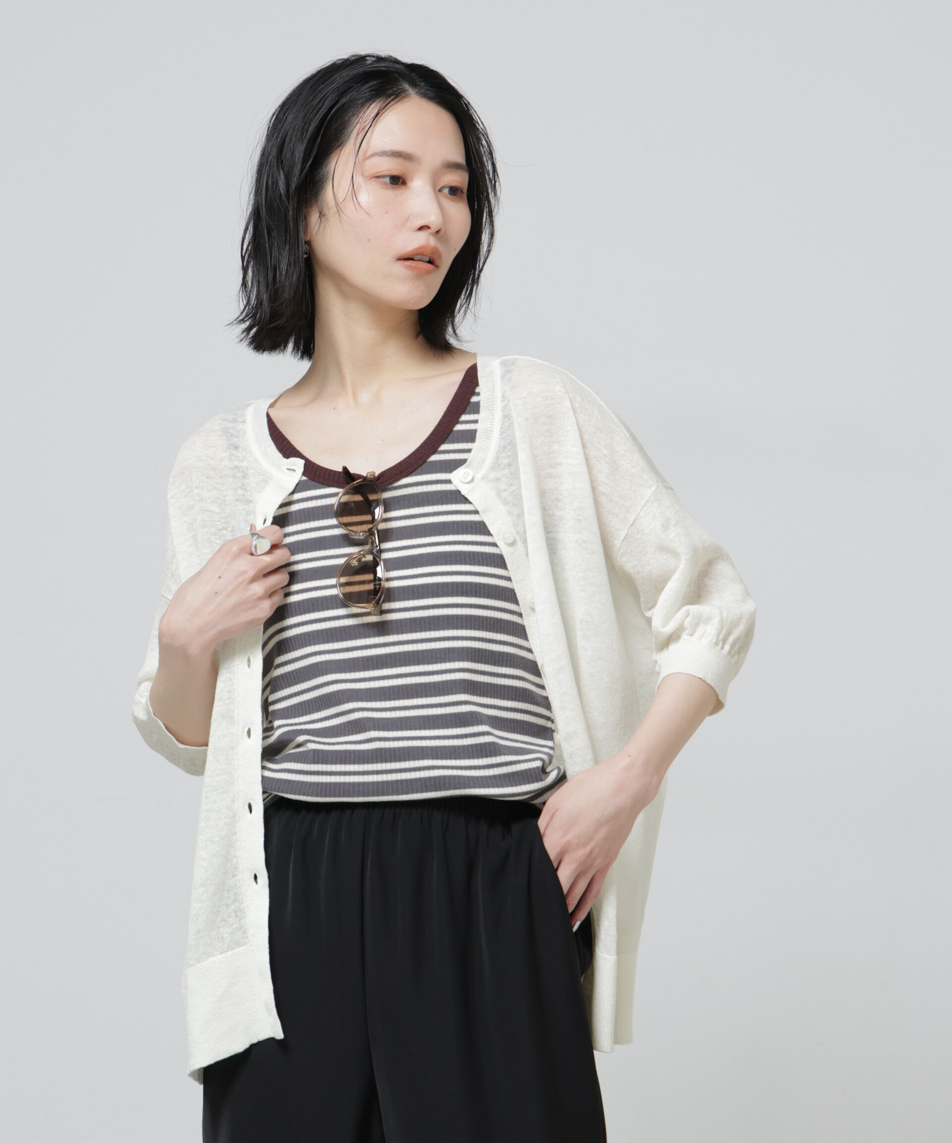 nano･universe「European Flax 2wayオーバーニットトップス」|ニット・セーター|