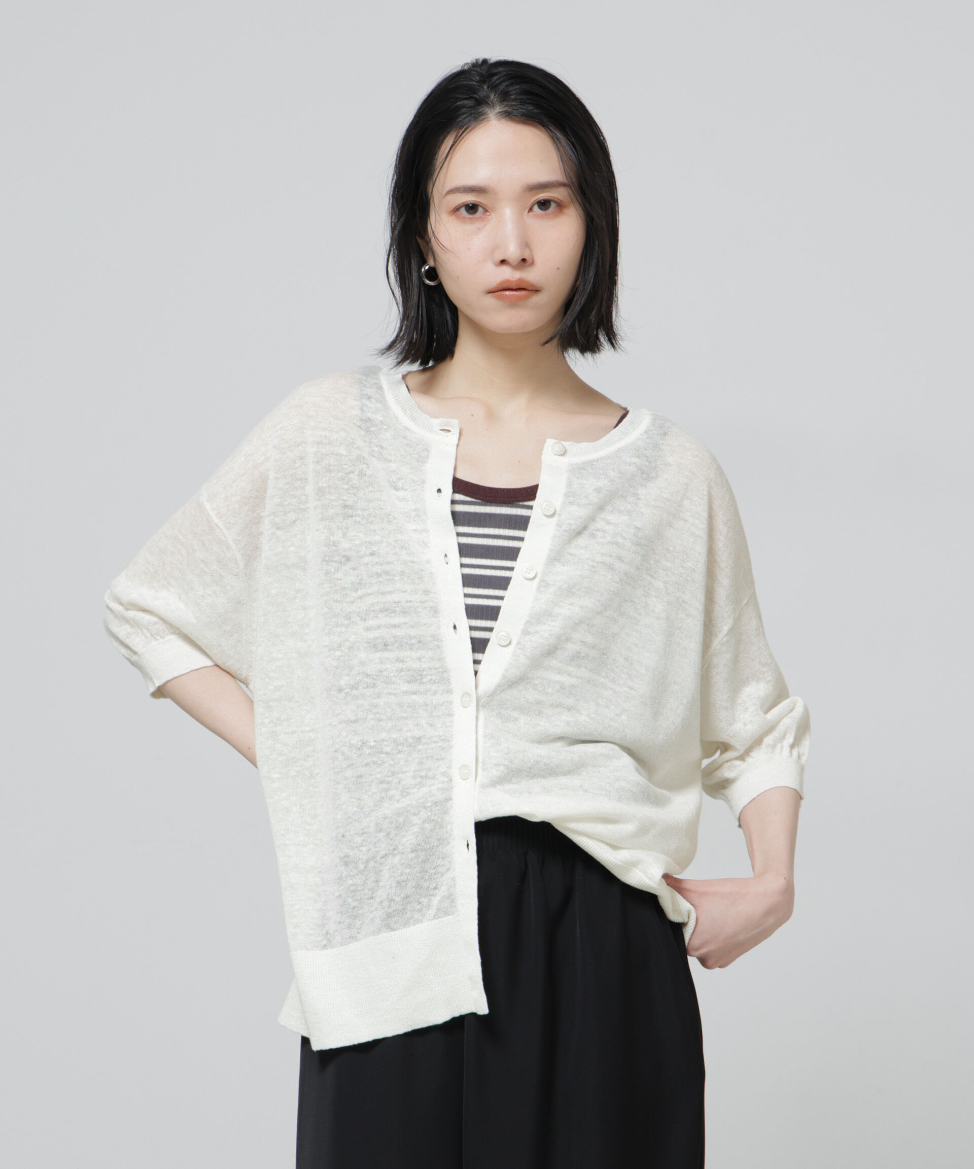 nano･universe「European Flax 2wayオーバーニットトップス」|ニット・セーター|