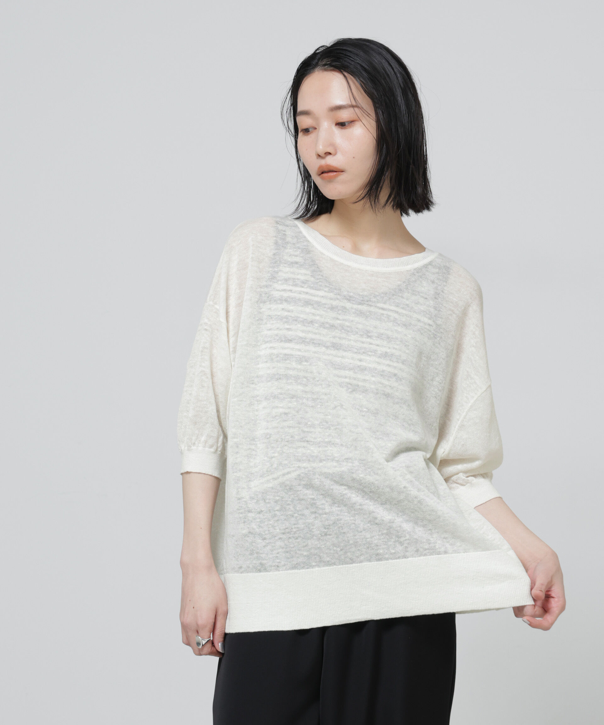 nano･universe「European Flax 2wayオーバーニットトップス」|ニット・セーター|