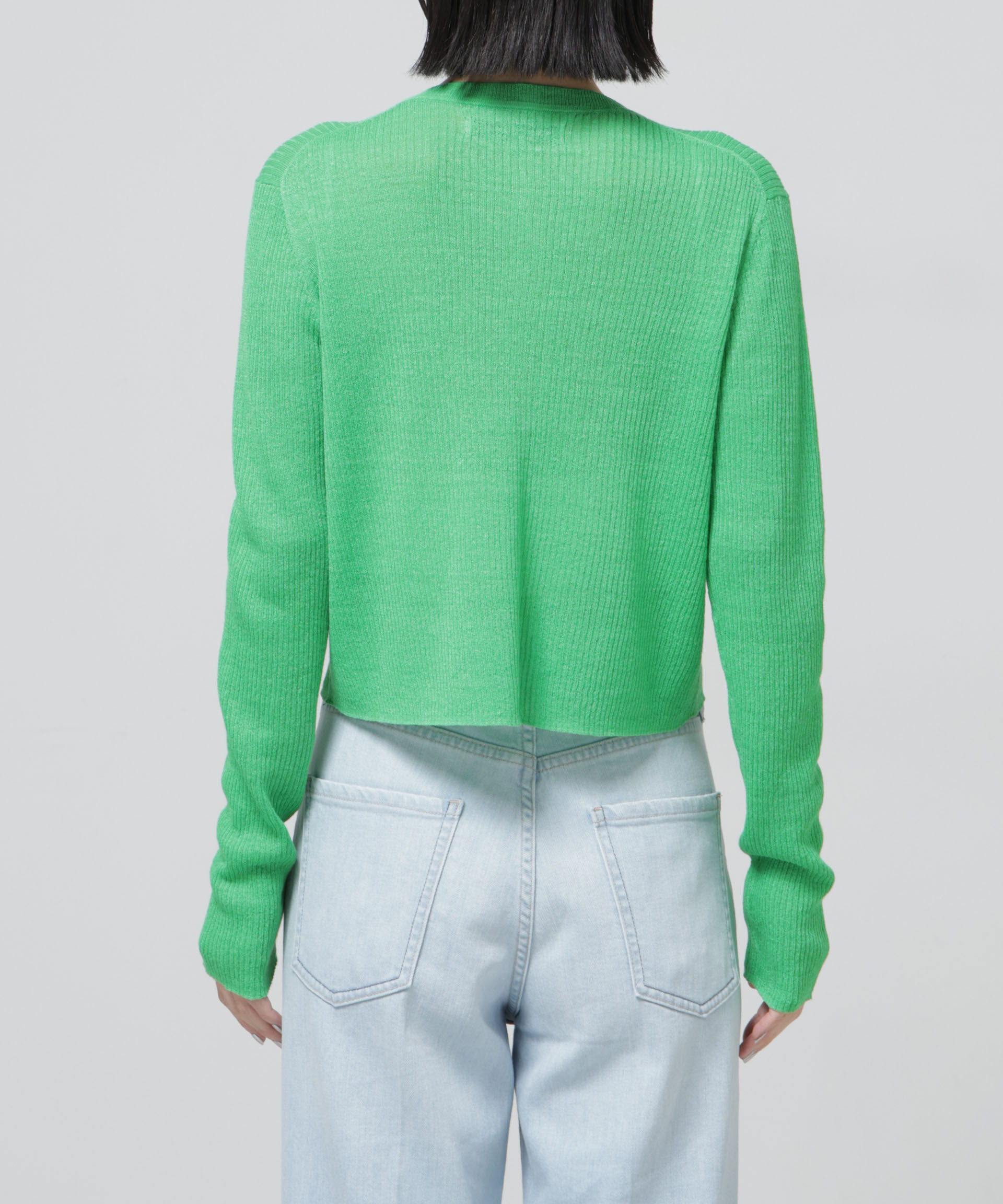 nano･universe「European Flax リブカーディガン」|ニット・セーター|