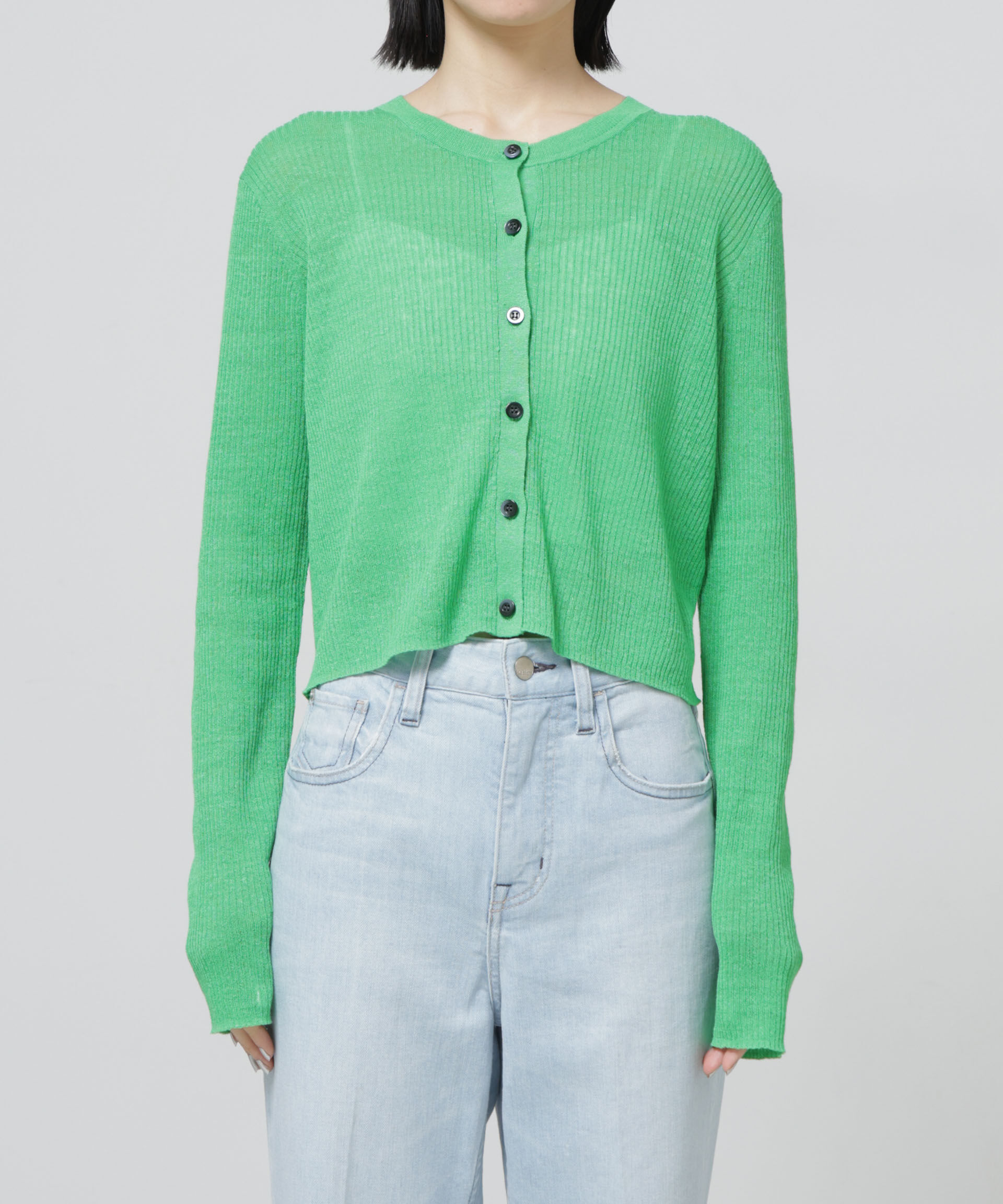 nano･universe「European Flax リブカーディガン」|ニット・セーター|