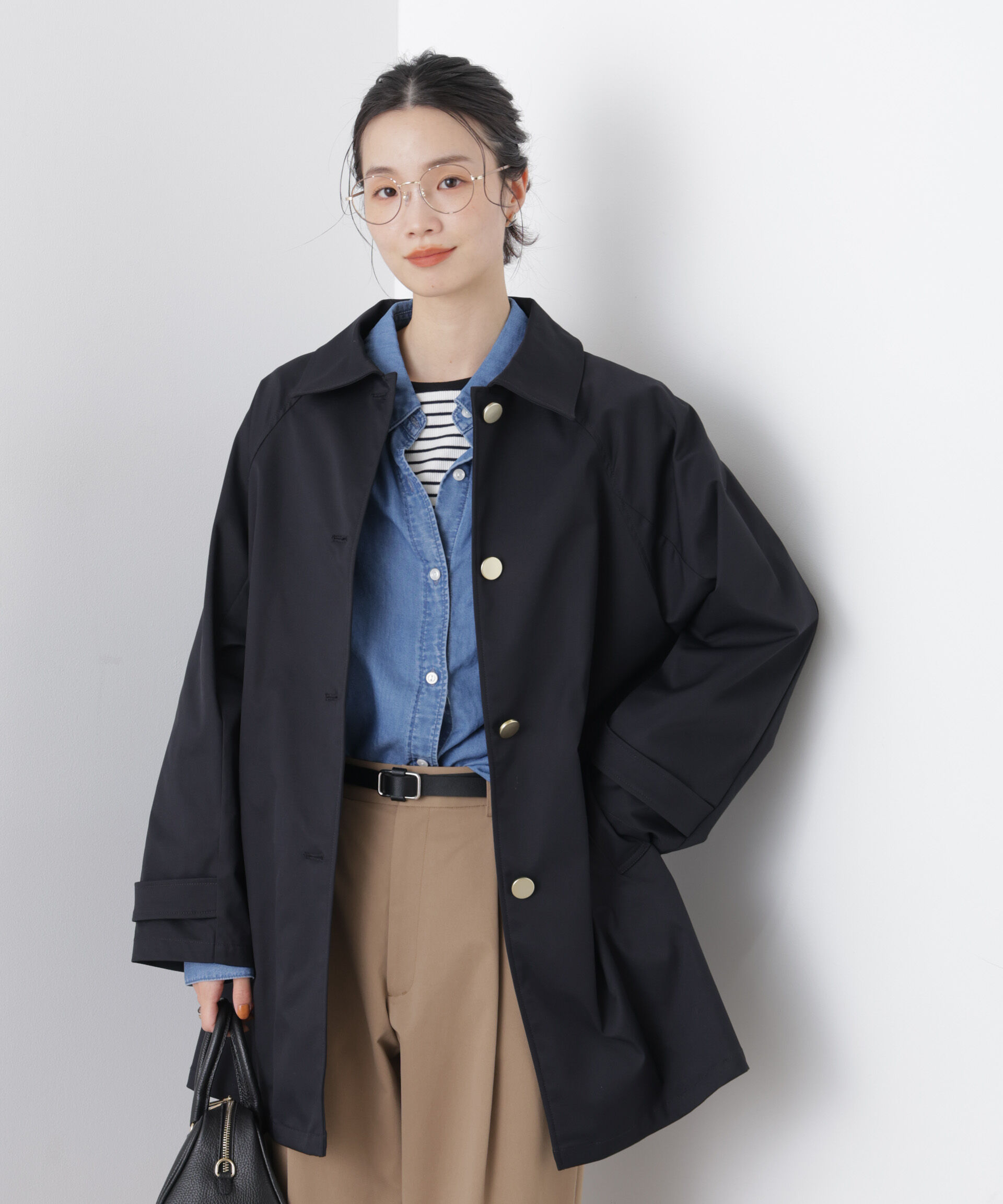 nano･universe「撥水加工ステンカラーミドルコート」|その他|ネイビー