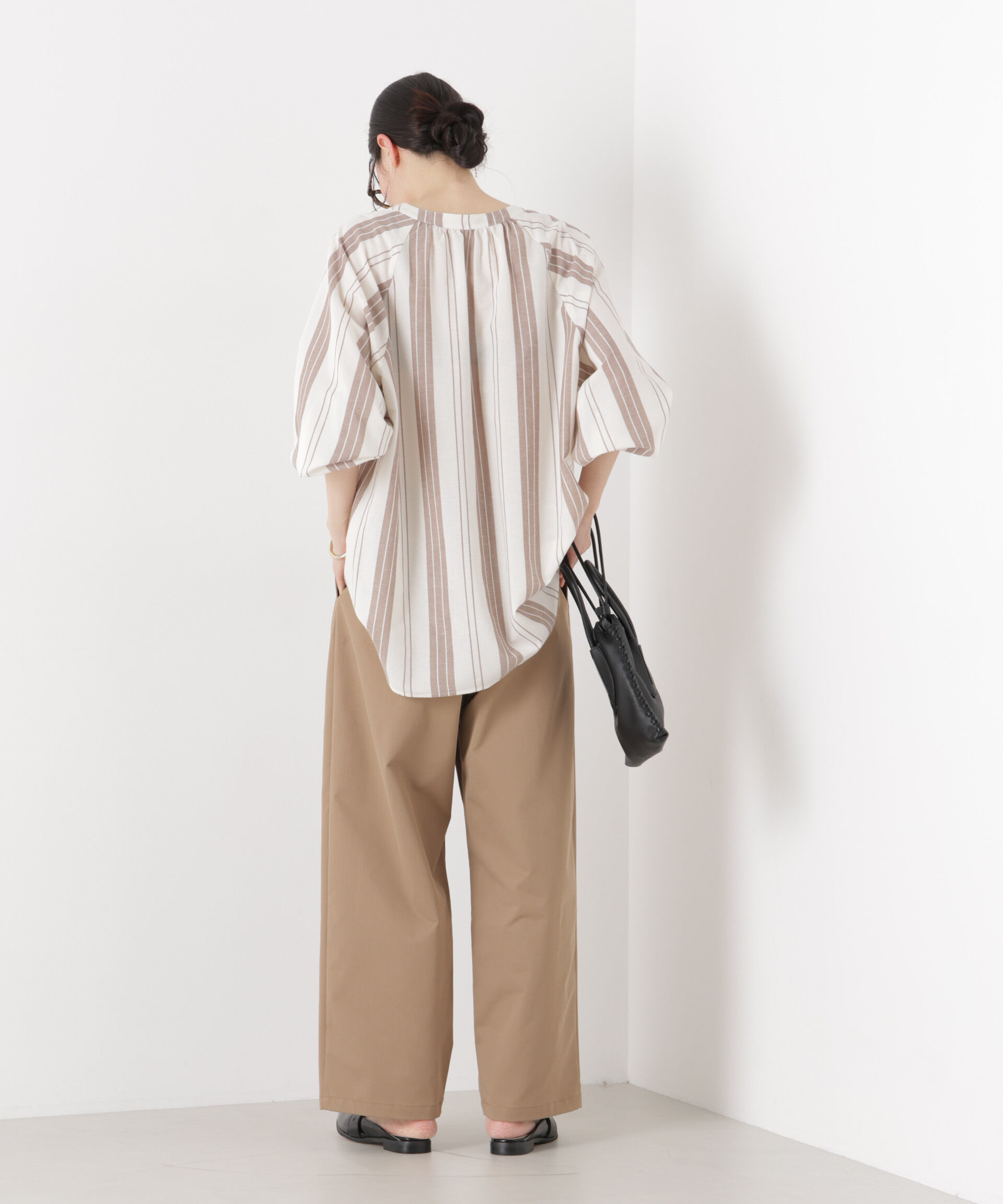 nano･universe「マシンウォッシャブルリネン混 ドルマンプルオーバーブラウス」|シャツ・ブラウス|