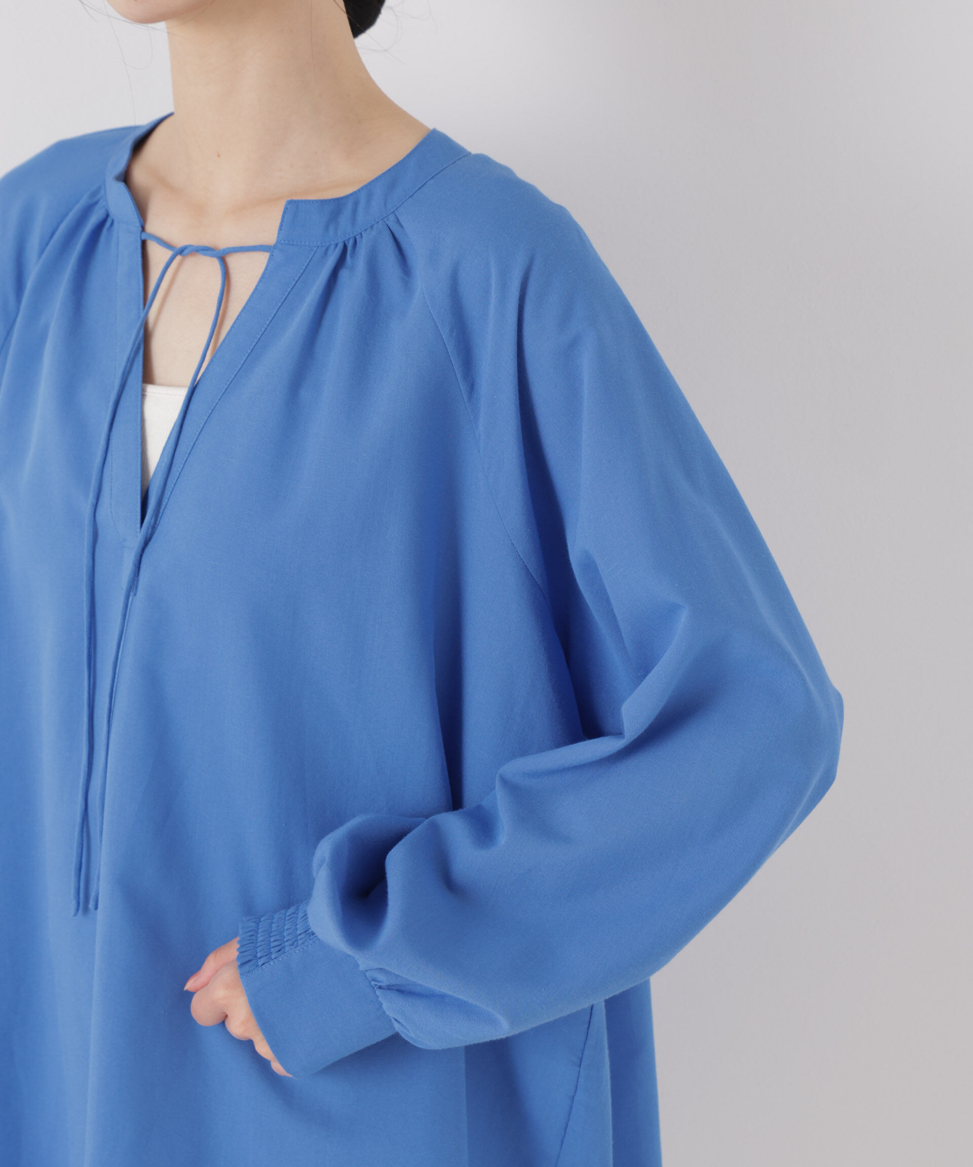 nano･universe「マシンウォッシャブルリネン混 ドルマンプルオーバーブラウス」|シャツ・ブラウス|