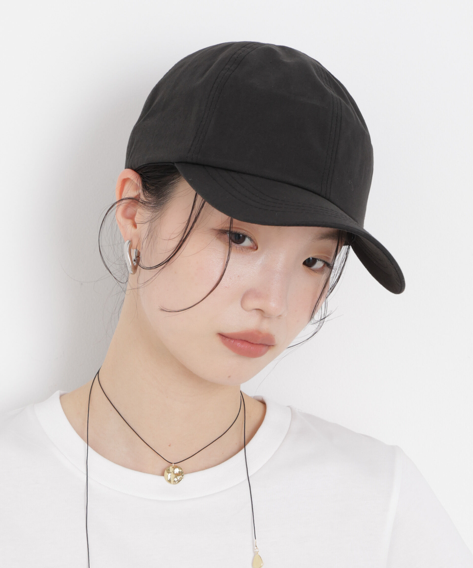 nano･universe「Healthknit/別注ワンポイント刺繍CAP」|キャップ・キャスケット|ブラック