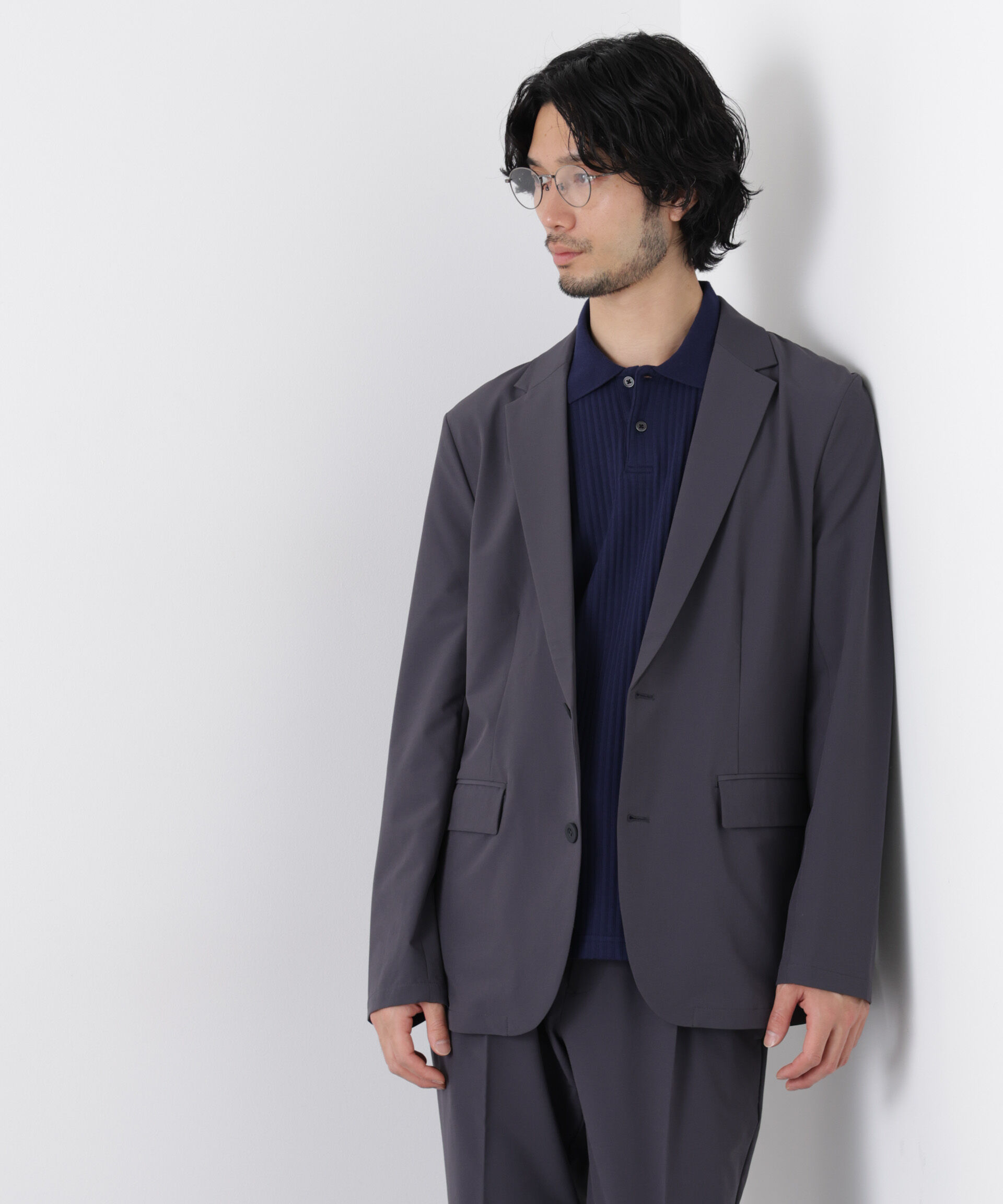 nano･universe「ライトウェイトストレッチ ジャケット（セットアップ可）」|テーラードジャケット|グレー