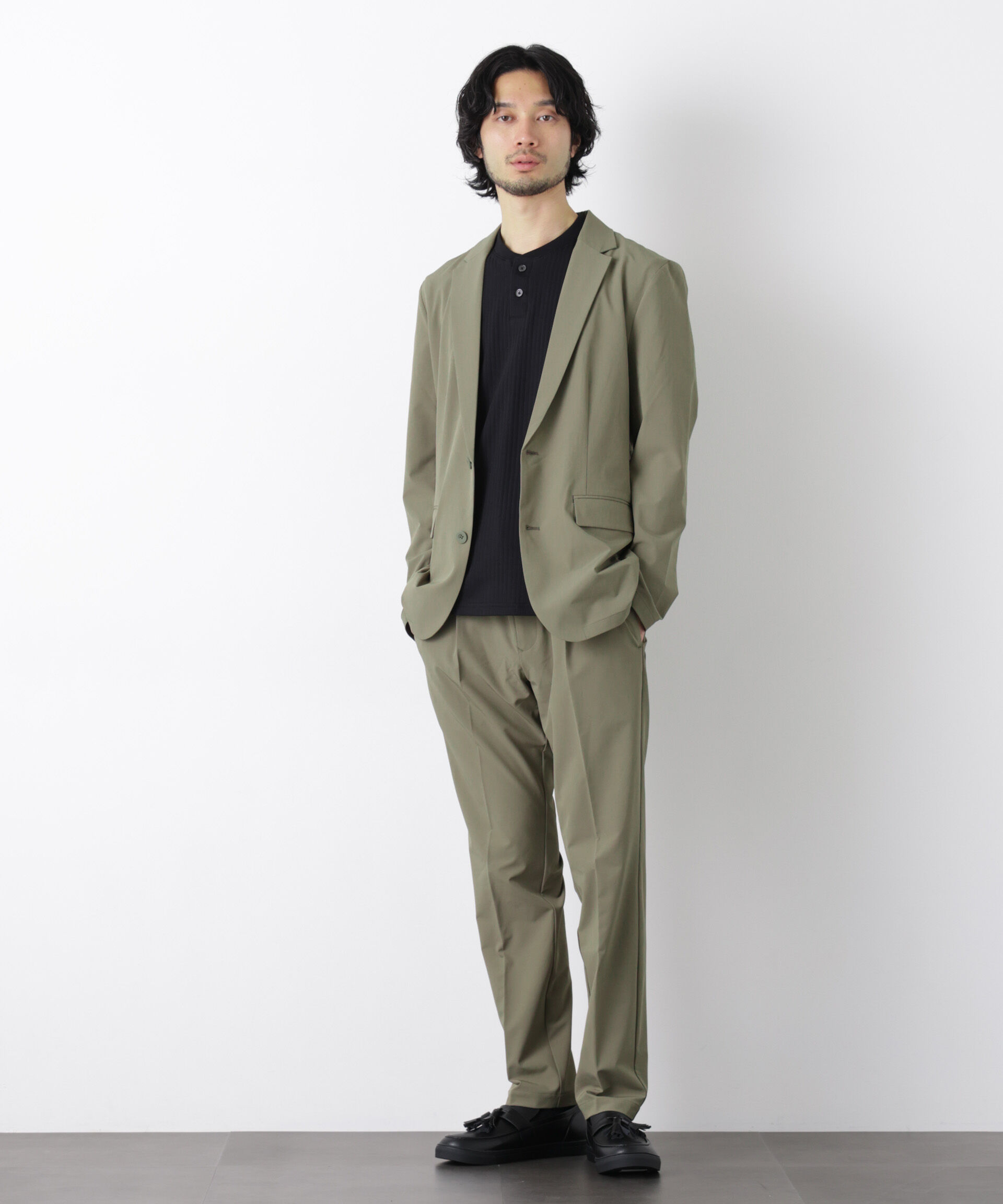 nano･universe「ライトウェイトストレッチ スラックス（セットアップ可）」|チノ|