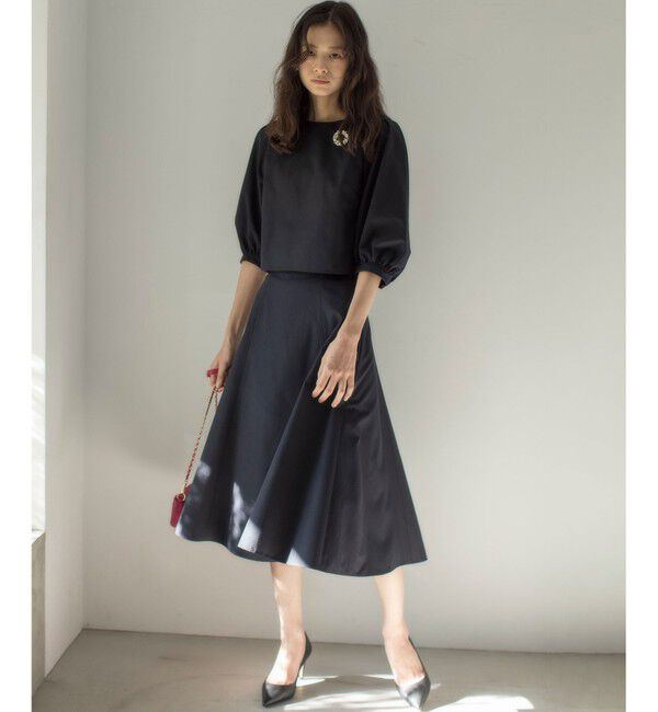 組曲「クロップドフレア セットアップ」|スーツ|ネイビー系