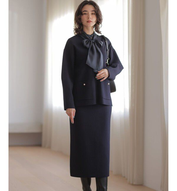 組曲「【加藤ローサさん着用】スムースストレッチニットアップ」|スーツ|ネイビー系