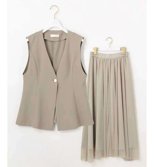 any SiS「【スタイリストコラボ】ジレ&times;ラメチュールスカート セットアップ」|スーツ|