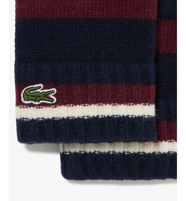 LACOSTE「カラーブロックニットグローブ」|手袋|