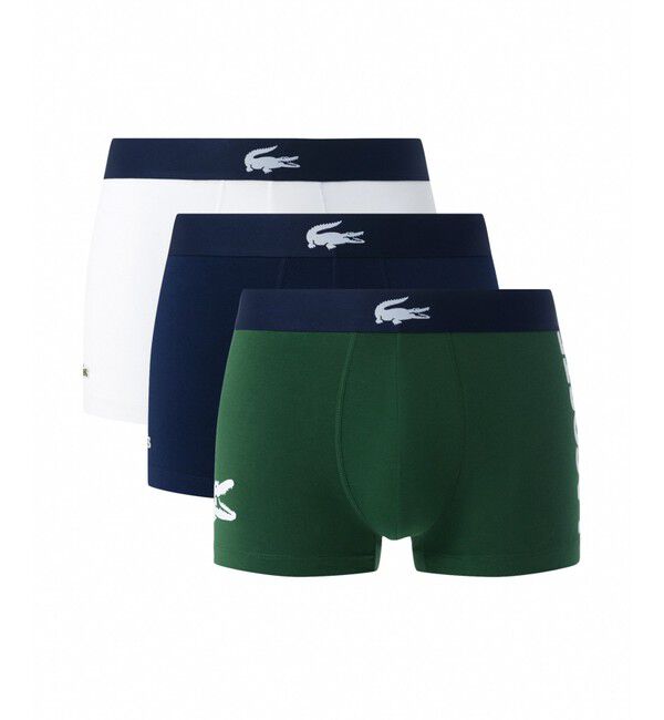 LACOSTE「３パックストレッチコットントランクボクサーショーツ / ボクサーパンツ」|インナー|グリーン