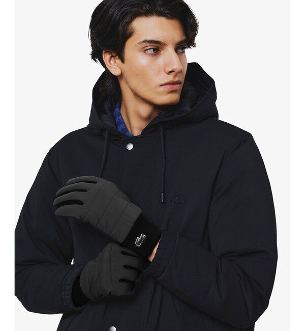 LACOSTE「ナイロン&times;ダンボールニットコンビグローブ」|手袋|