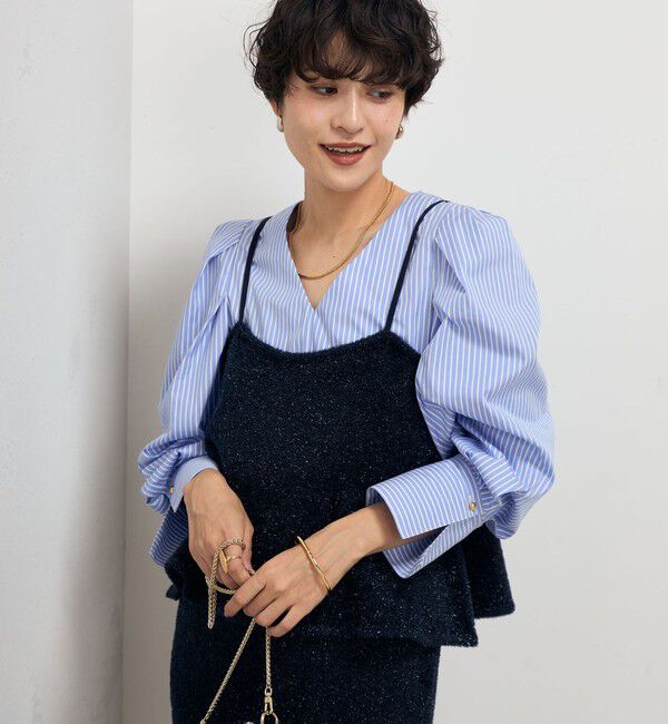 NOLLEY'S sophi「《セットアップ対応》《手洗い可能》キラキラフェザーフレアビスチェ」|ニット・セーター|