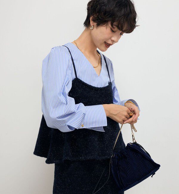 NOLLEY'S sophi「《セットアップ対応》《手洗い可能》キラキラフェザーフレアビスチェ」|ニット・セーター|