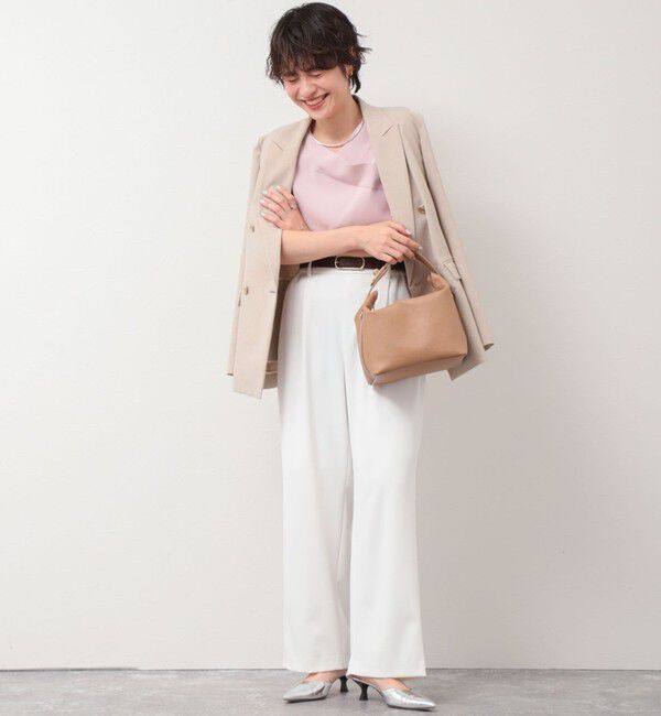 NOLLEY'S sophi「《手洗い可能》カシュクール風5分袖プルオーバーニット」|ニット・セーター|