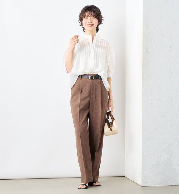 NOLLEY'S「5分袖衿フリルブラウス」|シャツ・ブラウス|