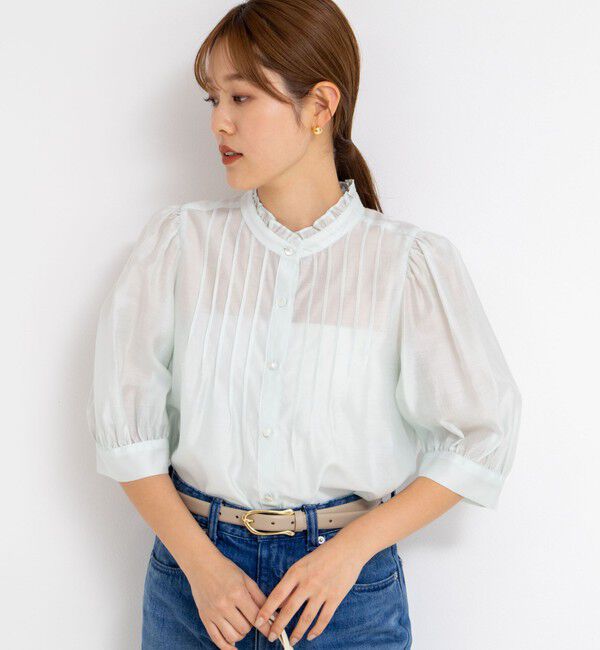 NOLLEY'S「5分袖衿フリルブラウス」|シャツ・ブラウス|