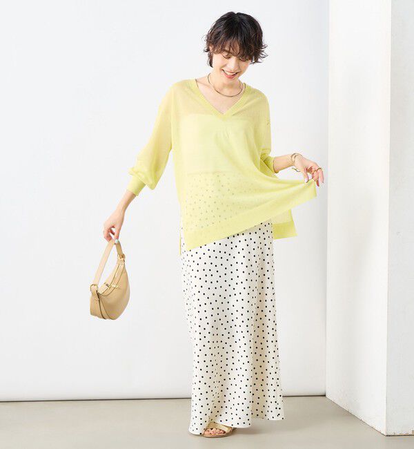 NOLLEY'S sophi「麻混シアーVネックプルオーバーニット」|ニット・セーター|