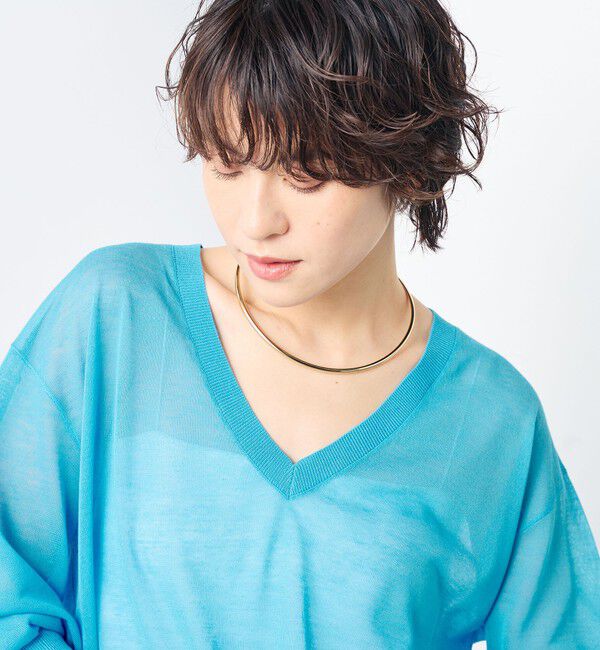 NOLLEY'S sophi「麻混シアーVネックプルオーバーニット」|ニット・セーター|