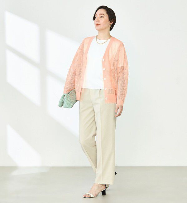 NOLLEY'S「《手洗い可能》メッシュ長袖Vネックカーディガン」|カーディガン|