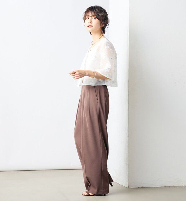 NOLLEY'S sophi「《セットアップ対応》ラメフラワージャガードブラウス」|シャツ・ブラウス|