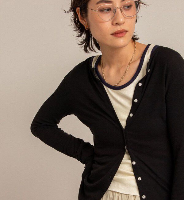 NOLLEY'S「【MAQWEL/マクウェル】リブクルーネックカーディガン」|カーディガン|