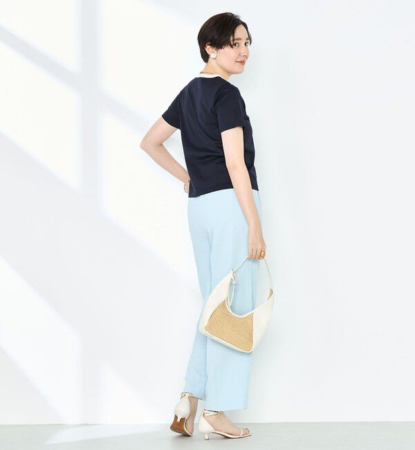 NOLLEY'S sophi「シルケット天竺衿配色ロゴTシャツ」|Tシャツ・カットソー|