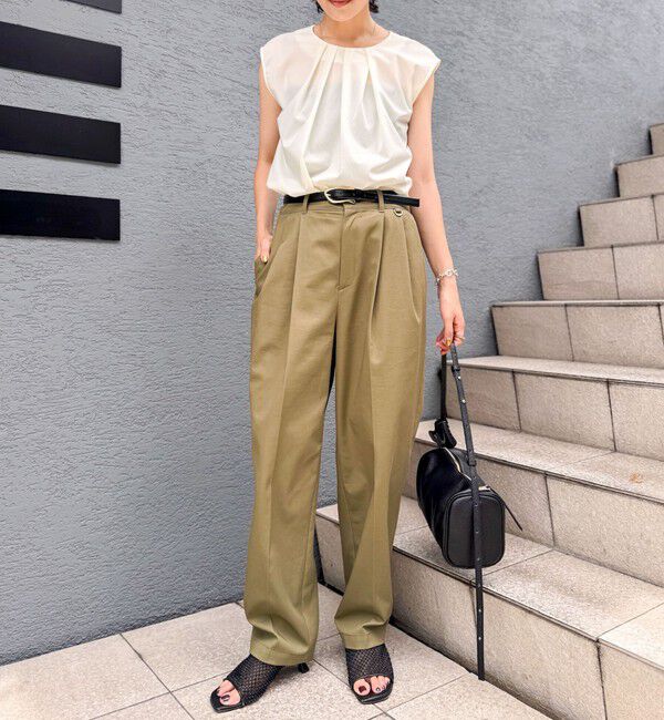 NOLLEY'S「《セットアップ対応》撥水ストレッチタフタタックブラウス」|シャツ・ブラウス|