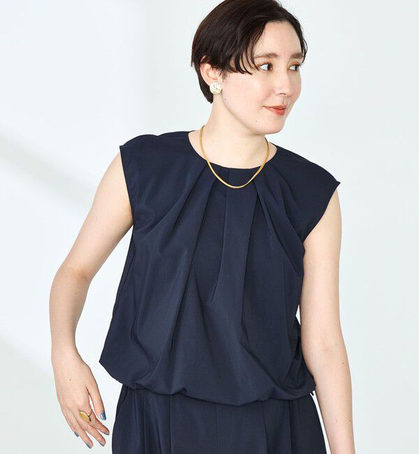 NOLLEY'S「《セットアップ対応》撥水ストレッチタフタタックブラウス」|シャツ・ブラウス|