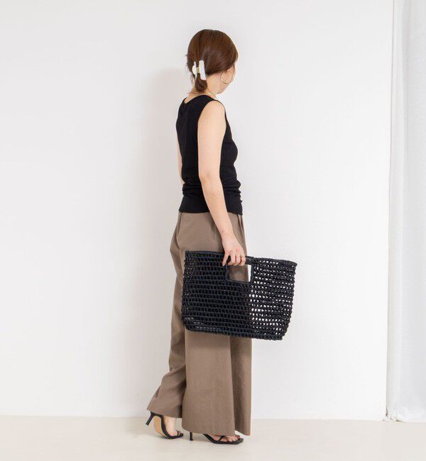 NOLLEY'S「《アンサンブル対応》シアーワッフルヘンリーノースリーブ2WAYプルオーバーカットソー」|Tシャツ・カットソー|