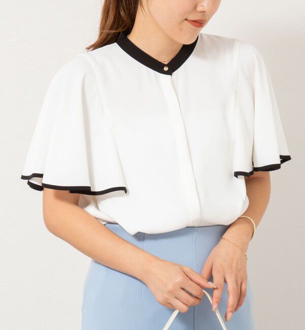 NOLLEY'S sophi「バックサテンフレアスリーブブラウス」|シャツ・ブラウス|オフホワイト