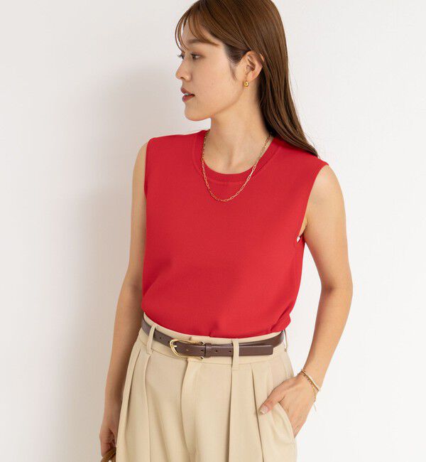 NOLLEY'S sophi「《アンサンブル対応/手洗い可能》マルチファンクション総針ノースリーブプルオーバーニット」|ニット・セーター|