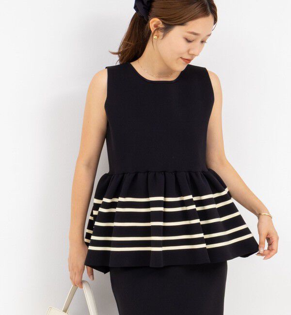 NOLLEY'S「《セットアップ対応》ミラノリブペプラムプルオーバーニット」|ニット・セーター|