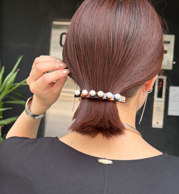 NOLLEY'S「パールバレッタ」|ヘアバンド|ブラウン系1