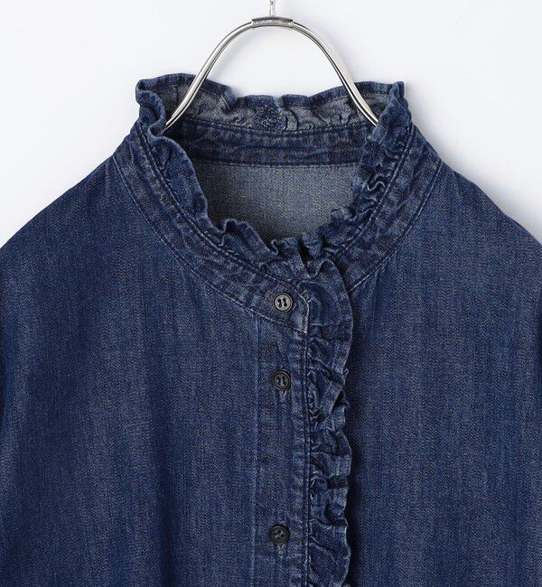 Rie Miller「【RM denim】フリルデニムブラウス」|シャツ・ブラウス|