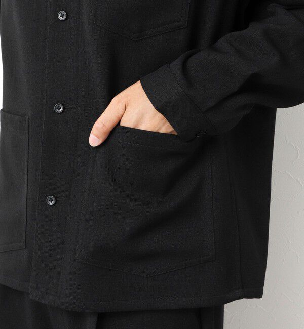 NOLLEY'S goodman「《セットアップ対応》LANATEC ウーステッドサージストレッチ マオカラーシャツブルゾン」|ブルゾン・スタジャン|