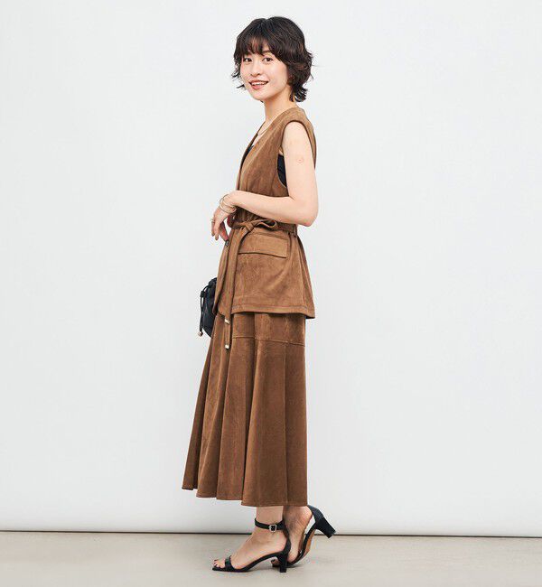 NOLLEY'S「《セットアップ対応》ストレッチスエードベルテッドジレ」|ベスト・ジレ|