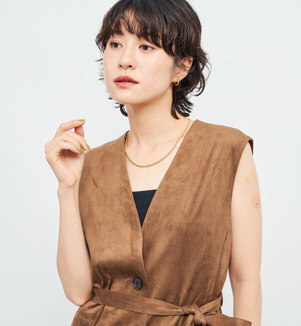 NOLLEY'S「《セットアップ対応》ストレッチスエードベルテッドジレ」|ベスト・ジレ|