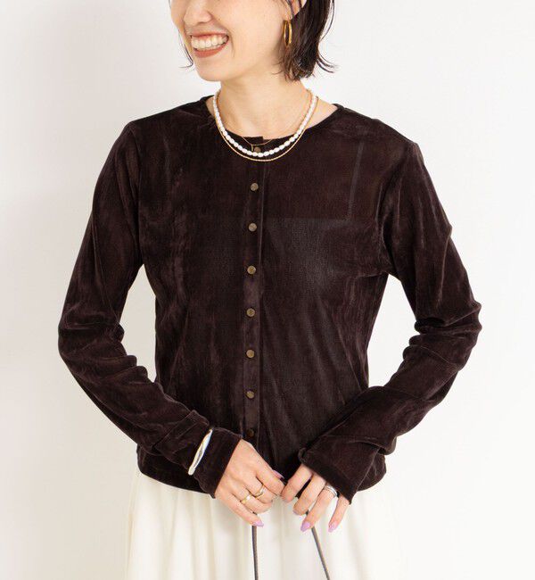 NOLLEY'S「フロッキーチュールカーディガン」|カーディガン|