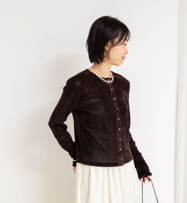 NOLLEY'S「フロッキーチュールカーディガン」|カーディガン|