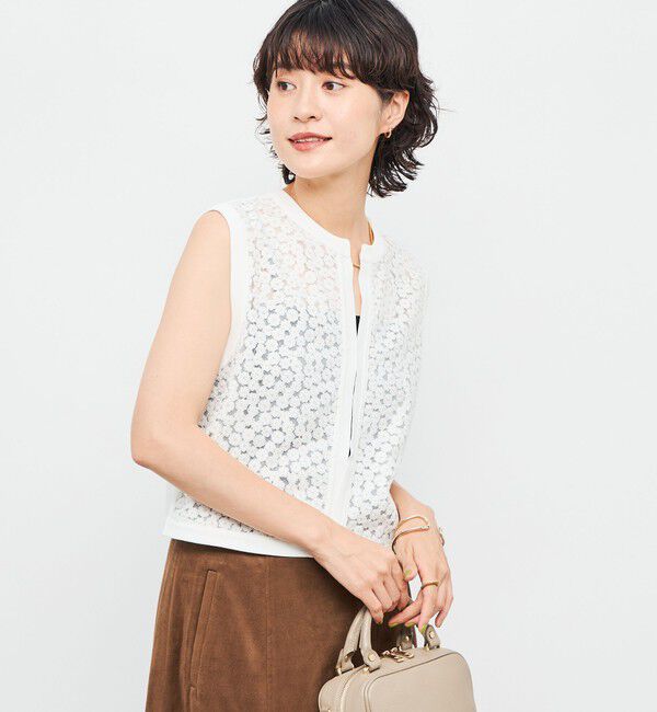 NOLLEY'S「《手洗い可能》フラワー刺繍生地ベスト」|ベスト・ジレ|