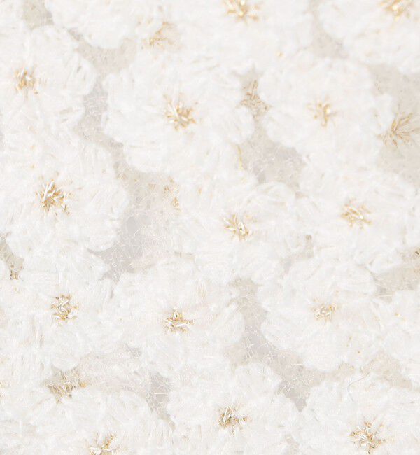 NOLLEY'S「《手洗い可能》フラワー刺繍生地袖クルーネックカーディガン」|カーディガン|