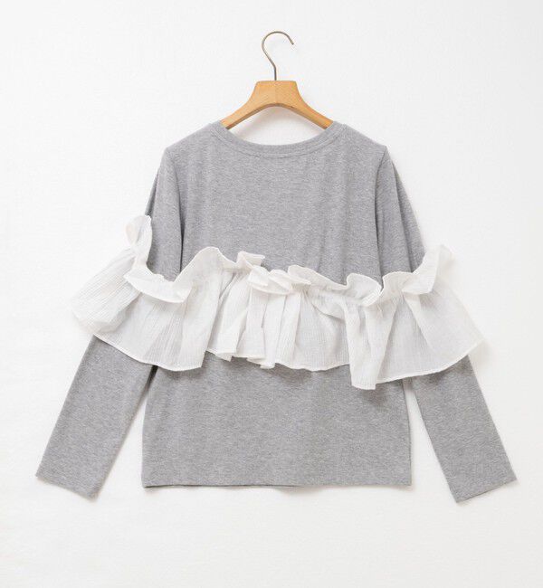 Rie Miller「3WAYリブフリルロンT」|Tシャツ・カットソー|