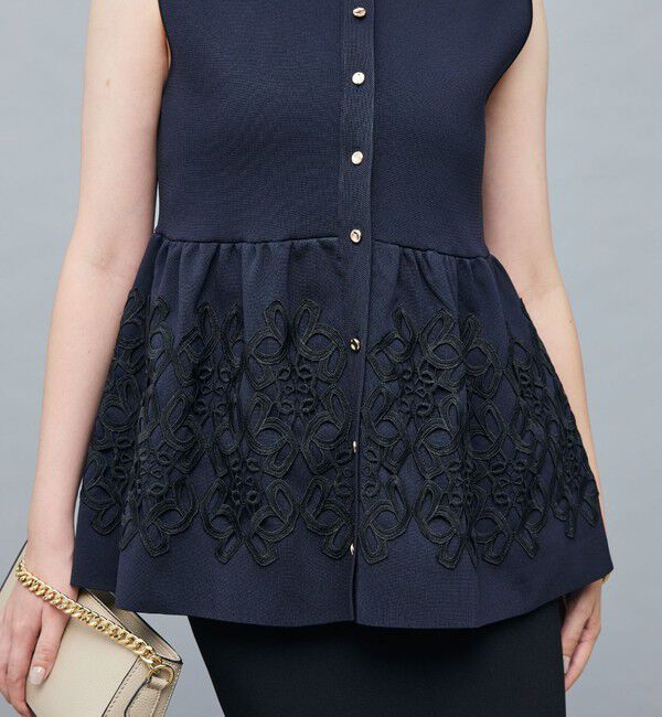 NOLLEY'S「レース付きペプラムベスト」|ベスト・ジレ|