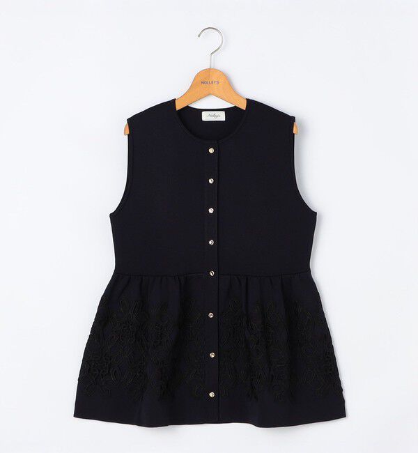 NOLLEY'S「レース付きペプラムベスト」|ベスト・ジレ|