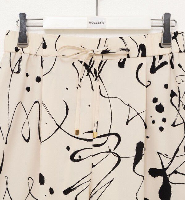 NOLLEY'S「ウォッシャブルプリントタックワイドパンツ」|チノ|