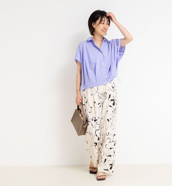 NOLLEY'S「ウォッシャブルプリントタックワイドパンツ」|チノ|