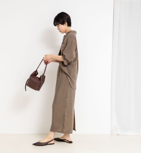 NOLLEY'S「《セットアップ対応》ウォッシャブルシルキーキュプラドレープシャツ」|シャツ・ブラウス|