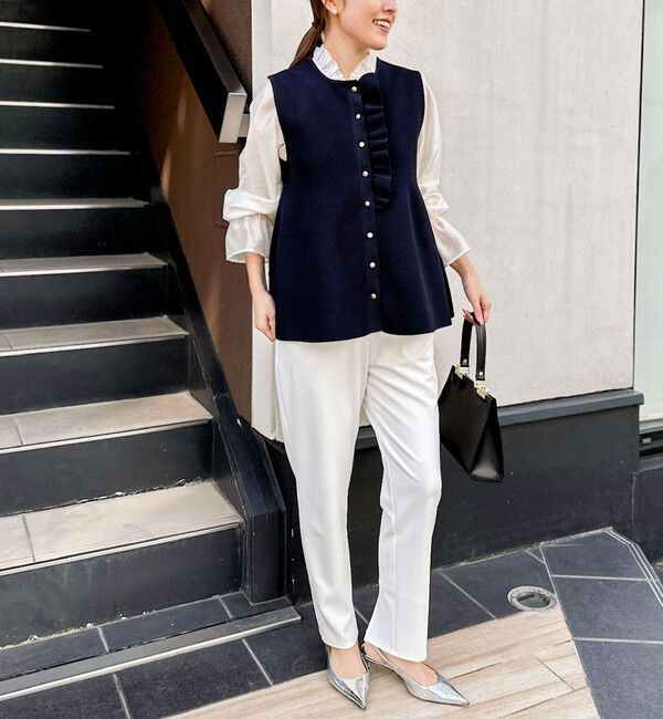 NOLLEY'S「【追加】《手洗い可能》フリル付きペプラムベスト」|ベスト・ジレ|